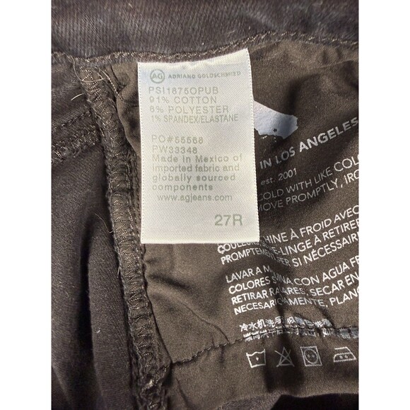 AG Adriano Goldschmied Size 27 Mari High-Rise Slim Fit Straight Leg Black Jeans - Picture 4 of 8